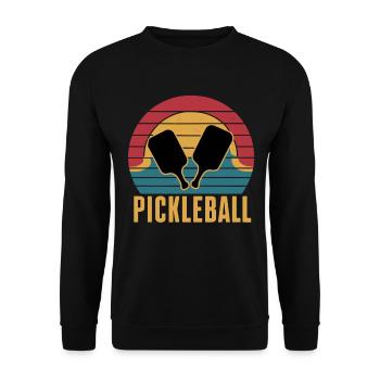 Pickleball für einen Pickleballspieler - Unisex Pullover - Schwarz - Vorne - Alina (178cm) & Michal (187cm)
