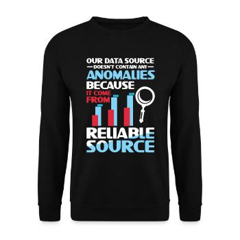 Our Data Source Doesn't Contain Any Anomalies - Unisex Pullover - Schwarz - Vorne - Alina (178cm) & Michal (187cm)