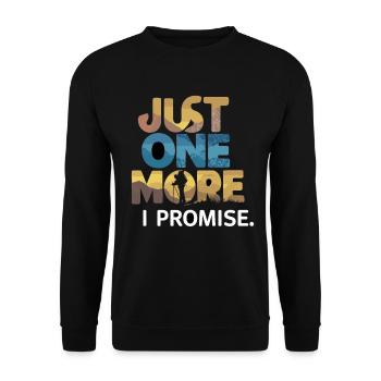 Just One More I Promise Wandern Wanderung - Unisex Pullover - Schwarz - Vorne - Alina (178cm) & Michal (187cm)