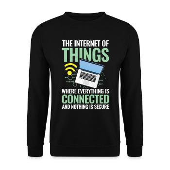 Internet of Things Connected Nothing Is Secure - Unisex Pullover - Schwarz - Vorne - Alina (178cm) & Michal (187cm)