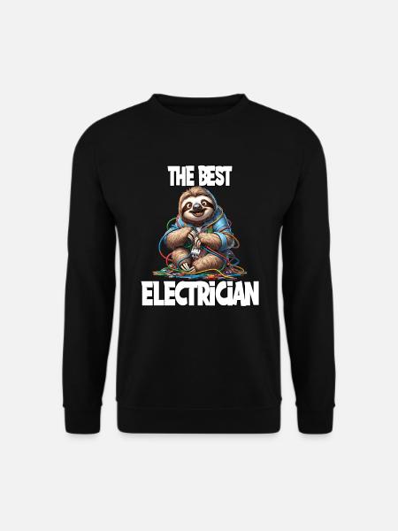 Lustiges Faultier Elektriker für einen - Unisex Pullover - Schwarz