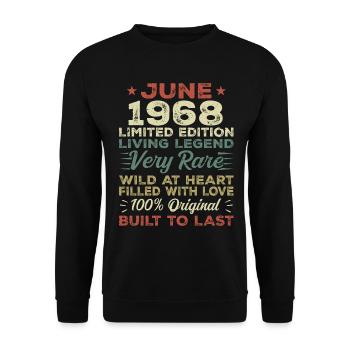 June 1968 Birthday June 1968 Gift June 1968 - Unisex Sweatshirt - black - Front - Alina (178cm) & Michal (187cm)