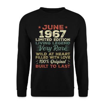June 1967 Birthday June 1967 Gift June 1967 - Unisex Sweatshirt - black - Front - Alina (178cm) & Michal (187cm)
