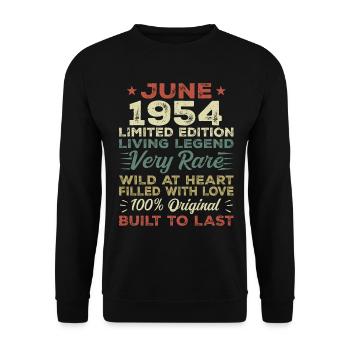 June 1954 Birthday June 1954 Gift June 1954 - Unisex Sweatshirt - black - Front - Alina (178cm) & Michal (187cm)