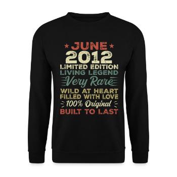June 2012 Birthday June 2012 Gift June 2012 - Unisex Sweatshirt - black - Front - Alina (178cm) & Michal (187cm)