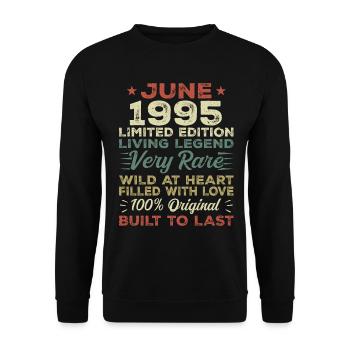 June 1995 Birthday June 1995 Gift June 1995 - Unisex Sweatshirt - black - Front - Alina (178cm) & Michal (187cm)
