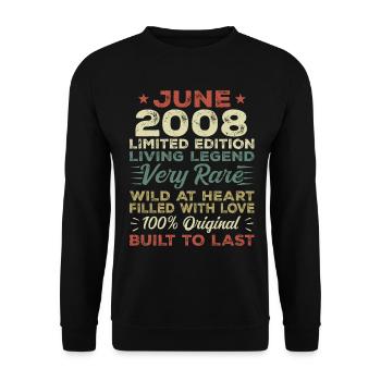 Juin 2008 Anniversaire Juin 2008 Cadeau Juin 2008 - Sweat-shirt Unisexe - noir - Devant - Alina (178cm) & Michal (187cm)