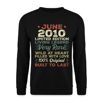 June 2010 Birthday June 2010 Gift June 2010 - Unisex Sweatshirt - black - Front - Alina (178cm) & Michal (187cm)