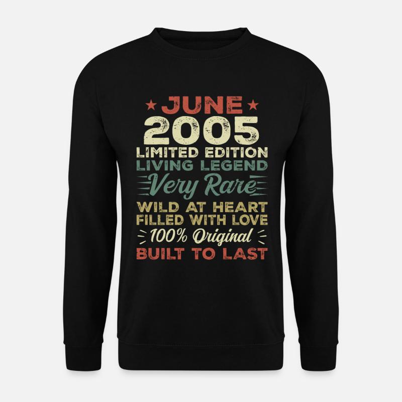 Juni 2005 Geburtstag Juni 2005 Geschenk Juni 2005 - Unisex Pullover - Schwarz