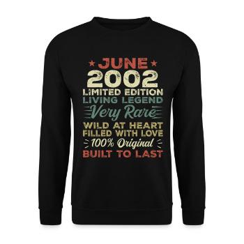June 2002 Birthday June 2002 Gift June 2002 - Unisex Sweatshirt - black - Front - Alina (178cm) & Michal (187cm)