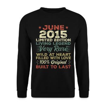 June 2015 Birthday June 2015 Gift June 2015 - Unisex Sweatshirt - black - Front - Alina (178cm) & Michal (187cm)