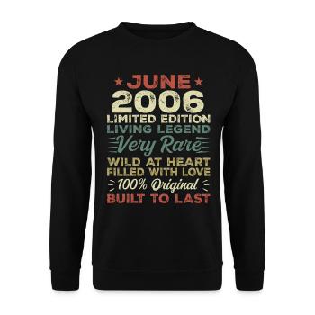 Juin 2006 Anniversaire Juin 2006 Cadeau Juin 2006 - Sweat-shirt Unisexe - noir - Devant - Alina (178cm) & Michal (187cm)