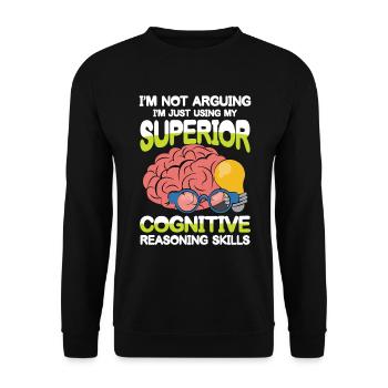 I'm Using My Superior Cognitive Reasoning Skills - Unisex Pullover - Schwarz - Vorne - Alina (178cm) & Michal (187cm)