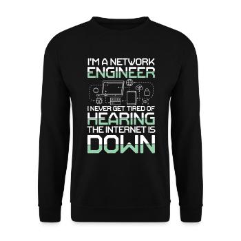 I'm A Network Engineer - Unisex Pullover - Schwarz - Vorne - Alina (178cm) & Michal (187cm)