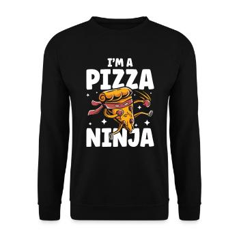 I'm A Pizza Ninja - Unisex Pullover - Schwarz - Vorne - Alina (178cm) & Michal (187cm)
