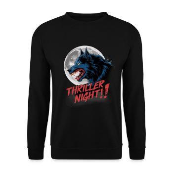 Thriller Nacht der Werwölfe und Mondscheinheulen - Unisex Pullover - Schwarz - Vorne - Alina (178cm) & Michal (187cm)