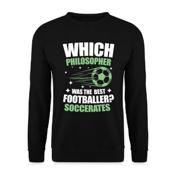 Philosopher Was The Best Footballer Soccerates - Unisex Pullover - Schwarz - Vorne - Alina (178cm) & Michal (187cm)