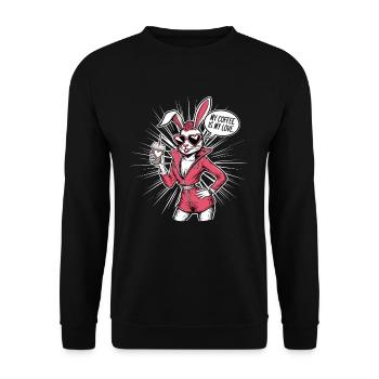 My Coffee Is My Love für eine Kaffeeliebhaberin - Unisex Pullover - Schwarz - Vorne - Alina (178cm) & Michal (187cm)