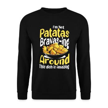 I'm Not Patatas Bravas-ing Around - Unisex Pullover - Schwarz - Vorne - Alina (178cm) & Michal (187cm)