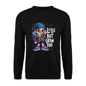 Cooles Mädchen mit blauen Haaren und Sonnenbrille - Unisex Pullover - Schwarz - Vorne - Alina (178cm) & Michal (187cm)