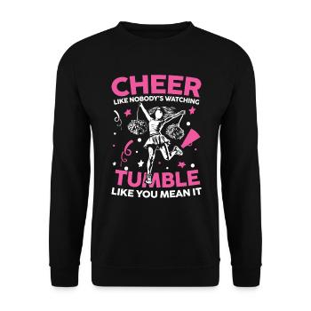 Cheer Like Nobody's Watching für eine cheerleader - Unisex Pullover - Schwarz - Vorne - Alina (178cm) & Michal (187cm)