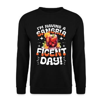 I'm Having a Sangria-Ficent Day - Unisex Pullover - Schwarz - Vorne - Alina (178cm) & Michal (187cm)