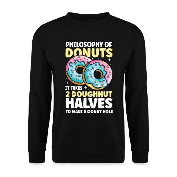 Philosophy of Donuts It takes 2 Doughnut Halves - Unisex Pullover - Schwarz - Vorne - Alina (178cm) & Michal (187cm)