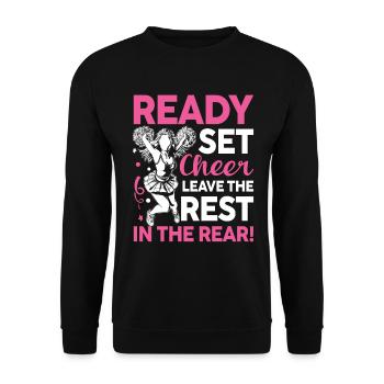 Ready Set Cheer Leave The Rest In The Rear - Unisex Pullover - Schwarz - Vorne - Alina (178cm) & Michal (187cm)