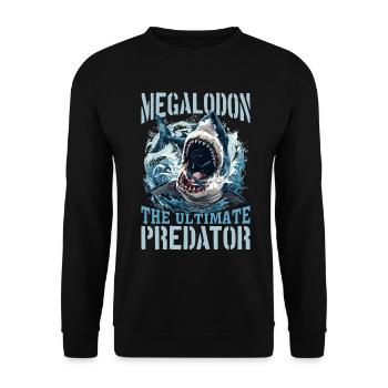 Shark Animal Megalodon The Ultimate Predator - Unisex Pullover - Schwarz - Vorne - Alina (178cm) & Michal (187cm)