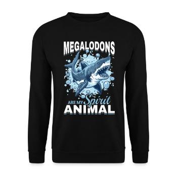 Shark Animal Megalodons are my spirit animal - Unisex Sweatshirt - black - Front - Alina (178cm) & Michal (187cm)