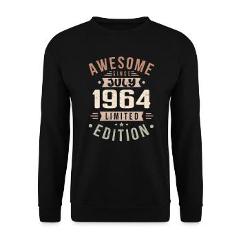 Juli 1964 Geburtstag Juli 1964 Geburtstagsgeschenk - Unisex Pullover - Schwarz - Vorne - Alina (178cm) & Michal (187cm)