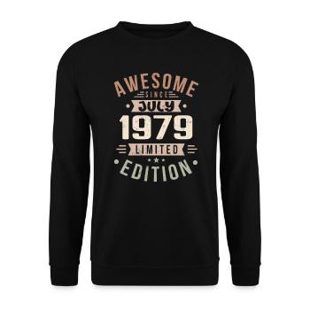 Anniversaire de juillet 1979 Cadeau d’anniversaire de juillet 1979 - Sweat-shirt Unisexe - noir - Devant - Alina (178cm) & Michal (187cm)