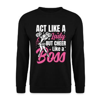 Cheer Your Heart Out für eine Cheerleaderin - Unisex Pullover - Schwarz - Vorne - Alina (178cm) & Michal (187cm)