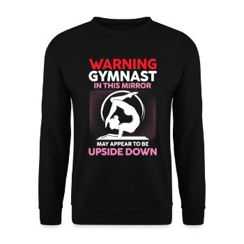 Gymnast In This Mirror May Appear Upside Down - Unisex Pullover - Schwarz - Vorne - Alina (178cm) & Michal (187cm)