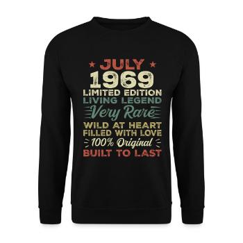 Cadeau anniversaire juillet 1969 anniversaire juillet 1969 - Sweat-shirt Unisexe - noir - Devant - Alina (178cm) & Michal (187cm)