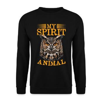 Funny Owl Nocturnal Bird Animal my spirit animal - Unisex Sweatshirt - black - Front - Alina (178cm) & Michal (187cm)