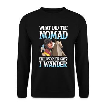 What Did The Philosopher Say I Wander - Unisex Pullover - Schwarz - Vorne - Alina (178cm) & Michal (187cm)