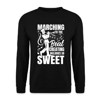 Marching To The Beat Creating Melodies So Sweet - Unisex Pullover - Schwarz - Vorne - Alina (178cm) & Michal (187cm)