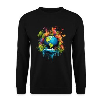 Respektier Muttererde Unseren Planeten Natur - Unisex Pullover - Schwarz - Vorne - Alina (178cm) & Michal (187cm)