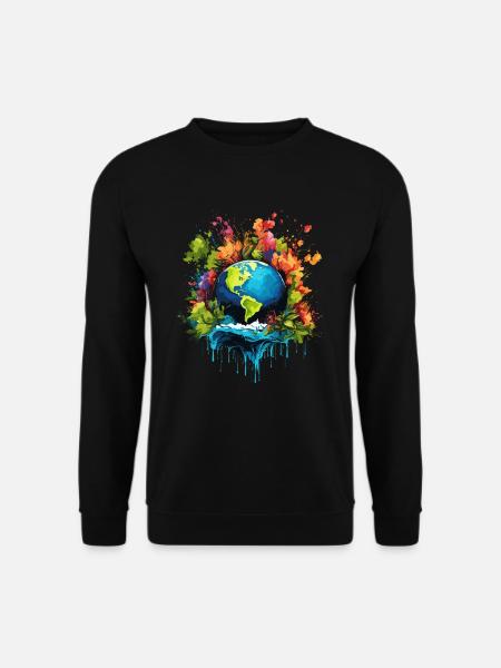Respektier Muttererde Unseren Planeten Natur - Unisex Pullover - Schwarz