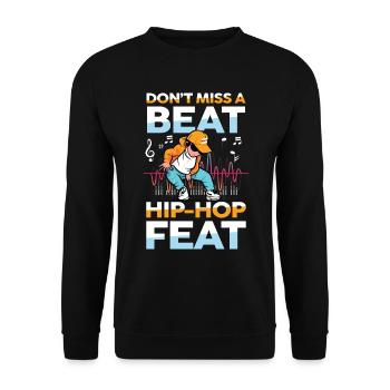 Don't Miss A Beat Hip Hop Feat - Unisex Pullover - Schwarz - Vorne - Alina (178cm) & Michal (187cm)