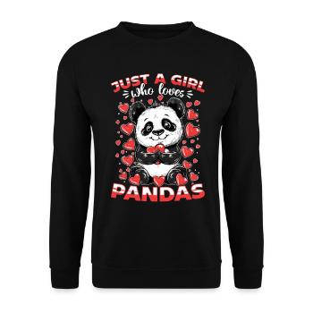 Funny Panda Animal Just A Girl Who Loves Pandas - Unisex Sweatshirt - black - Front - Alina (178cm) & Michal (187cm)