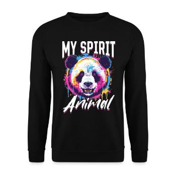 Funny Panda Animal my spirit animal - Unisex Sweatshirt - black - Front - Alina (178cm) & Michal (187cm)