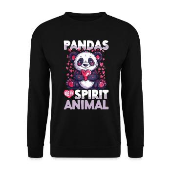Funny Panda Animal Pandas are my spirit animal - Unisex Sweatshirt - black - Front - Alina (178cm) & Michal (187cm)