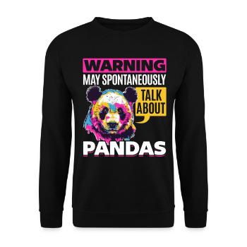 Funny Panda Animal Warning May Spontaneously - Unisex Sweatshirt - black - Front - Alina (178cm) & Michal (187cm)
