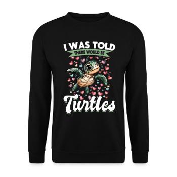 Animal tortue de mer On m’a dit qu’il y en aurait - Sweat-shirt Unisexe - noir - Devant - Alina (178cm) & Michal (187cm)