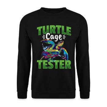 Funny Sea Turtle Animal Turtle Cage Tester - Unisex Pullover - Schwarz - Vorne - Alina (178cm) & Michal (187cm)