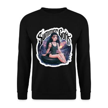 Summer Goth für Gothik Fans - Unisex Pullover - Schwarz - Vorne - Alina (178cm) & Michal (187cm)