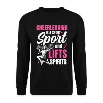 Cheerleading a Sport Tumbles and Lifts Spirits - Unisex Pullover - Schwarz - Vorne - Alina (178cm) & Michal (187cm)