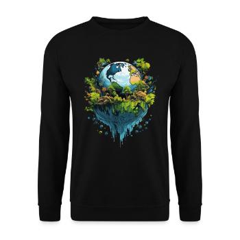 Respektier Muttererde Unseren Planeten Natur - Unisex Pullover - Schwarz - Vorne - Alina (178cm) & Michal (187cm)